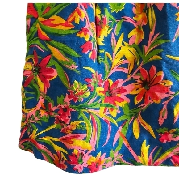 J.Crew floral linen blend multicolor stretch waist skirt size14 - Picture 3 of 12